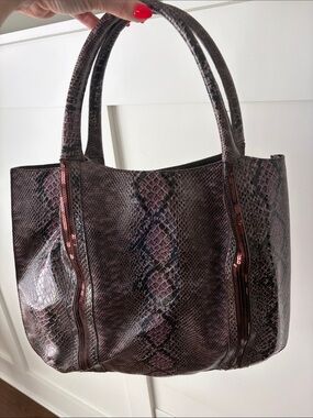Banana Republic Purple Snakeskin-Effect Tote